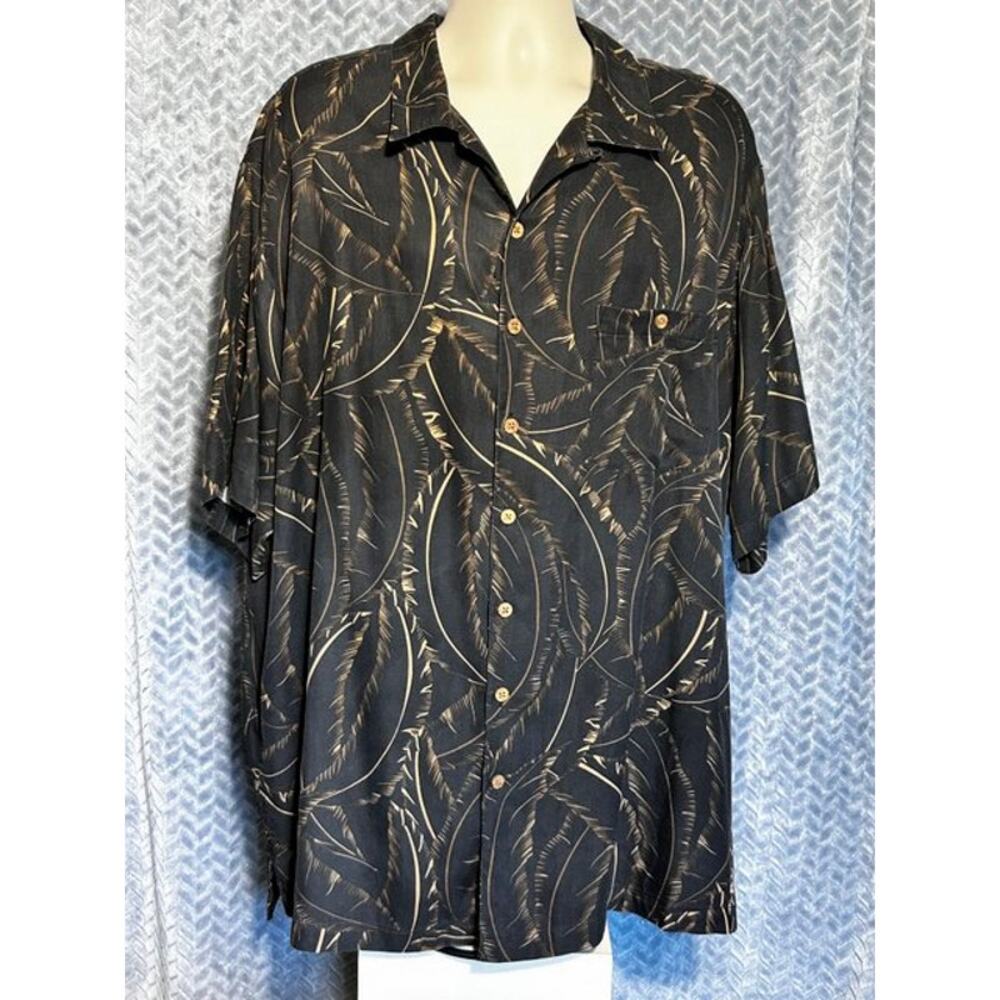 Caribbean Short Sleeve Silk Blend Casual Shirt Size 3XT Resortwear Island Vibe